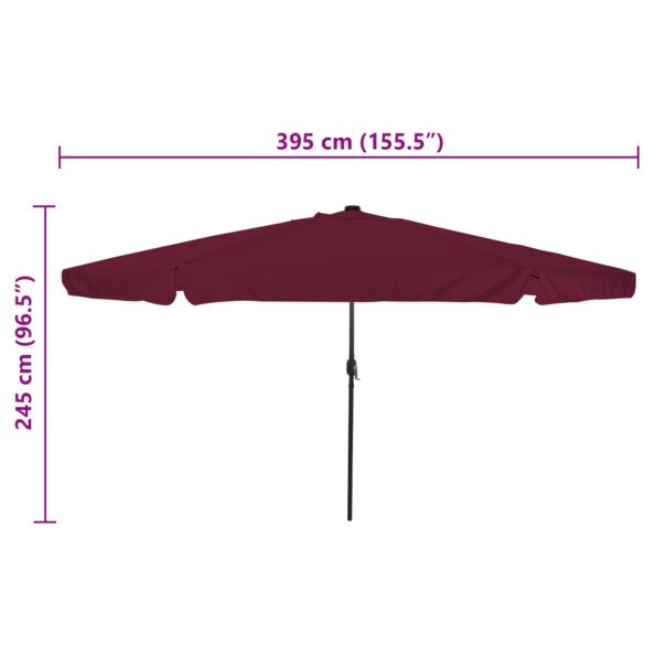 42003648_8.jpg vidaXL Záhradný slnečník s LED svetlami ø395x245 cm Bordeaux červený – Obrázok 8