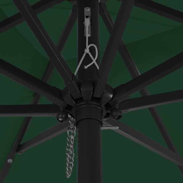 vidaXL Štvorcový záhradný slnečník s LED osvetlením 295x245 cm Zelený – Obrázok 5