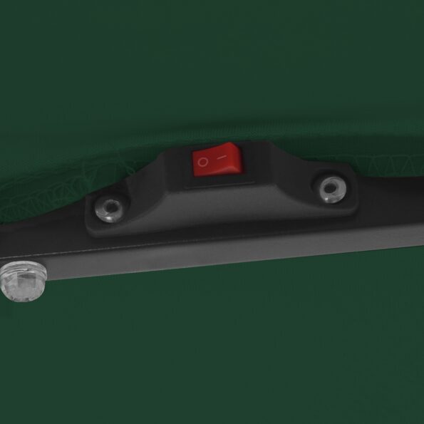 vidaXL Štvorcový záhradný slnečník s LED osvetlením 295x245 cm Zelený – Obrázok 7