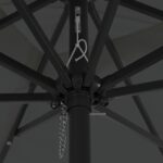 vidaXL Štvorcový záhradný slnečník s LED svetlami 295x245 cm Antracit – Obrázok 5