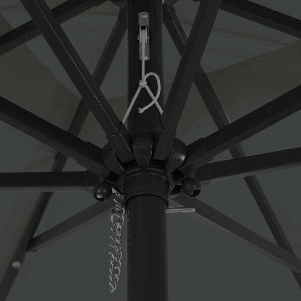 vidaXL Štvorcový záhradný slnečník s LED svetlami 295x245 cm Antracit – Obrázok 5