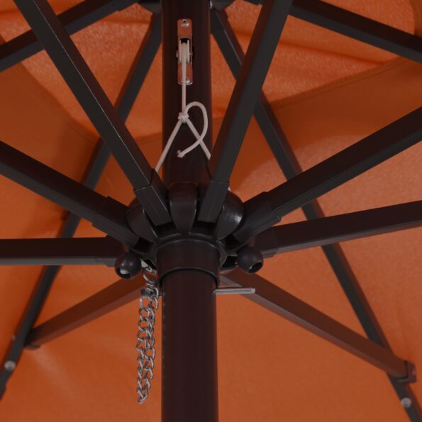 vidaXL Štvorcový slnečník do záhrady s LED svetlami 295x245 cm Terracotta – Obrázok 5