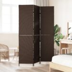 vidaXL Deliteľka izieb 3 panely skladacia hnedá 146x180 cm poly ratan – Obrázok 3