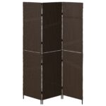 vidaXL Deliteľka izieb 3 panely skladacia hnedá 146x180 cm poly ratan – Obrázok 4
