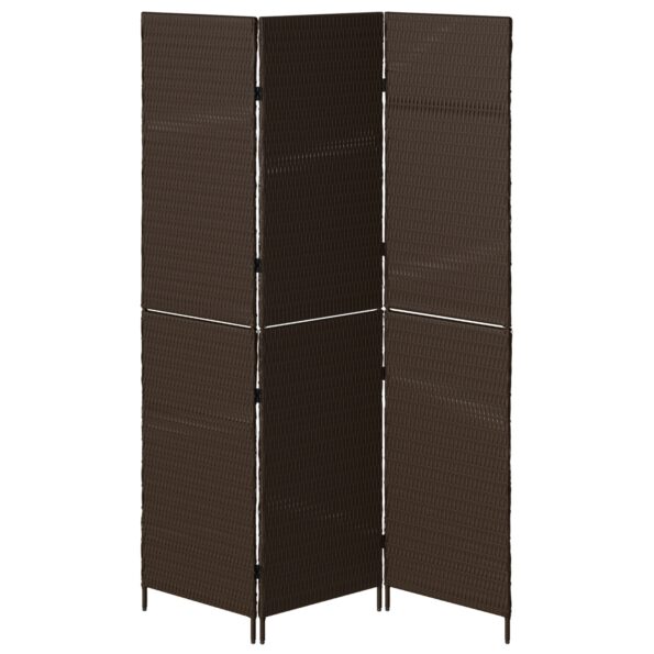 42003669_4.jpg vidaXL Deliteľka izieb 3 panely skladacia hnedá 146x180 cm poly ratan – Obrázok 4