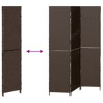 vidaXL Deliteľka izieb 3 panely skladacia hnedá 146x180 cm poly ratan – Obrázok 8