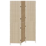 vidaXL Predelovačka 3 Panely Skladacia Béžová 147x180 cm Poly Rattan – Obrázok 2