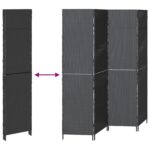 vidaXL Predelenie miestnosti 4 panely skladacie čierne 195x180 cm poly ratan – Obrázok 9
