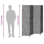 vidaXL Delič miestnosti 4 panely skladací hnedý 195x180 cm poly ratan – Obrázok 11