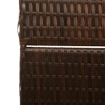 vidaXL Delič miestnosti 4 panely skladací hnedý 195x180 cm poly ratan – Obrázok 6