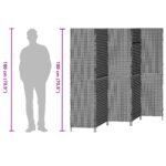 vidaXL Záves na miestnosti 5 panelov Skladací Béžový 245x180 cm Poly Rattan – Obrázok 11