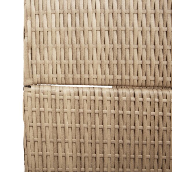 vidaXL Záves na miestnosti 5 panelov Skladací Béžový 245x180 cm Poly Rattan – Obrázok 6