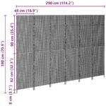 vidaXL Záložník 6 panelov skladací Béžový 294x180 cm Poly Rattan – Obrázok 10