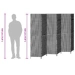 vidaXL Záložník 6 panelov skladací Béžový 294x180 cm Poly Rattan – Obrázok 11