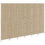vidaXL Záložník 6 panelov skladací Béžový 294x180 cm Poly Rattan – Obrázok 4