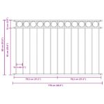 vidaXL Sivý oceľový plot 1.7x0.8 m – Obrázok 8