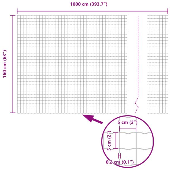 vidaXL Euro plot Zelený 1.6x10 m Oceľ – Obrázok 8
