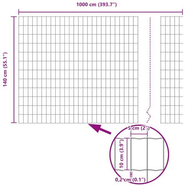 vidaXL Euro plot Zelený 1,4x10 m Oceľ – Obrázok 8