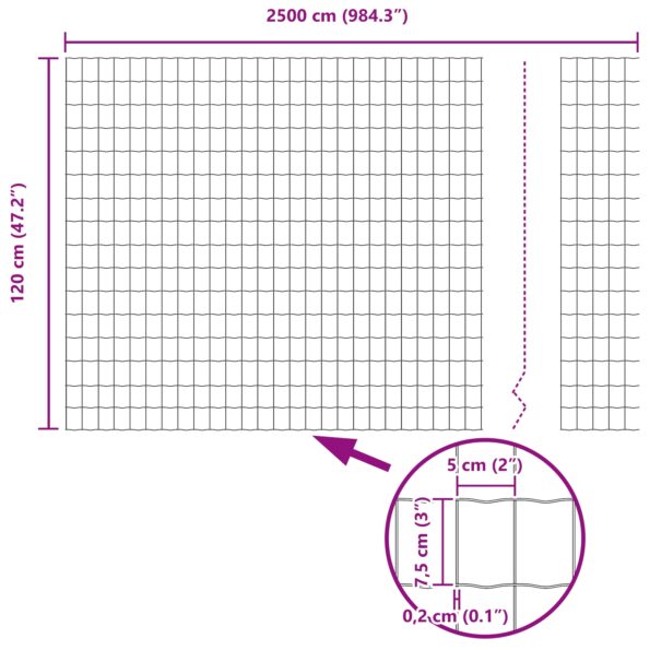 vidaXL Zelený Euro plot 1.2x25 m – Obrázok 8
