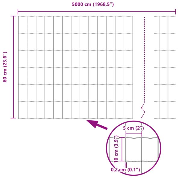vidaXL Euro plot Zelený 0.6x50 m Oceľ – Obrázok 8
