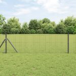 vidaXL Euro plot Sivá 0,8 x 10 m Železo potiahnuté PVC