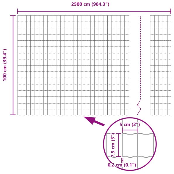 vidaXL Euro plot Sivý 1x25 m Oceľ – Obrázok 8