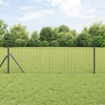 vidaXL Euro plot šedý 0.6x25 m oceľ