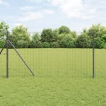 vidaXL Euro plot sivý 1.2x25 m oceľ