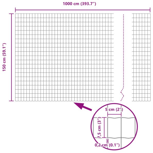 vidaXL Euro plot 1.5x10 m pozinkovaná oceľ – Obrázok 8