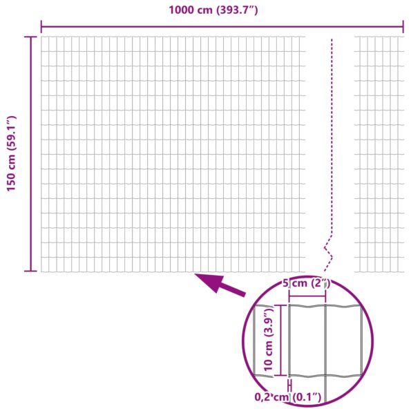vidaXL Euro plot 1,5 x 10 m Železo potiahnuté PVC – Obrázok 8