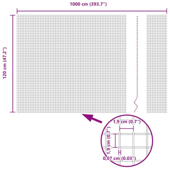42004895_8.jpg vidaXL Zváraný drôtený plot 1,2x10 m Pozinkovaná oceľ – Obrázok 8
