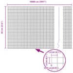 vidaXL zváraný drôtený plot 0.6x100 m pozinkovaná oceľ – Obrázok 8