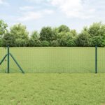 vidaXL Zváraný drôtený plot Zelený 0.8x50 m Oceľ