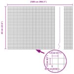 vidaXL Zváraný drôtený plot Sivý 0,6x25 m Oceľ – Obrázok 8