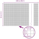 vidaXL Zvarený drôtený plot Sivá – Obrázok 8