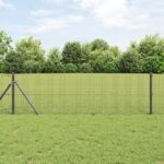 vidaXL Šedá zváraná drôtená mreža 0.5x50 m