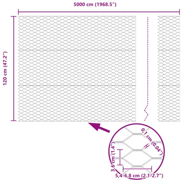 vidaXL Hexagonálny plot Sivá 1,2 x 50 m PVC – Obrázok 8