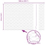 vidaXL Hexagonálne oplotenie 0.4x10 m pozinkovaná oceľ – Obrázok 8