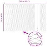 vidaXL Hexagónový plot 1.2x10 m z pozinkovanej ocele – Obrázok 8