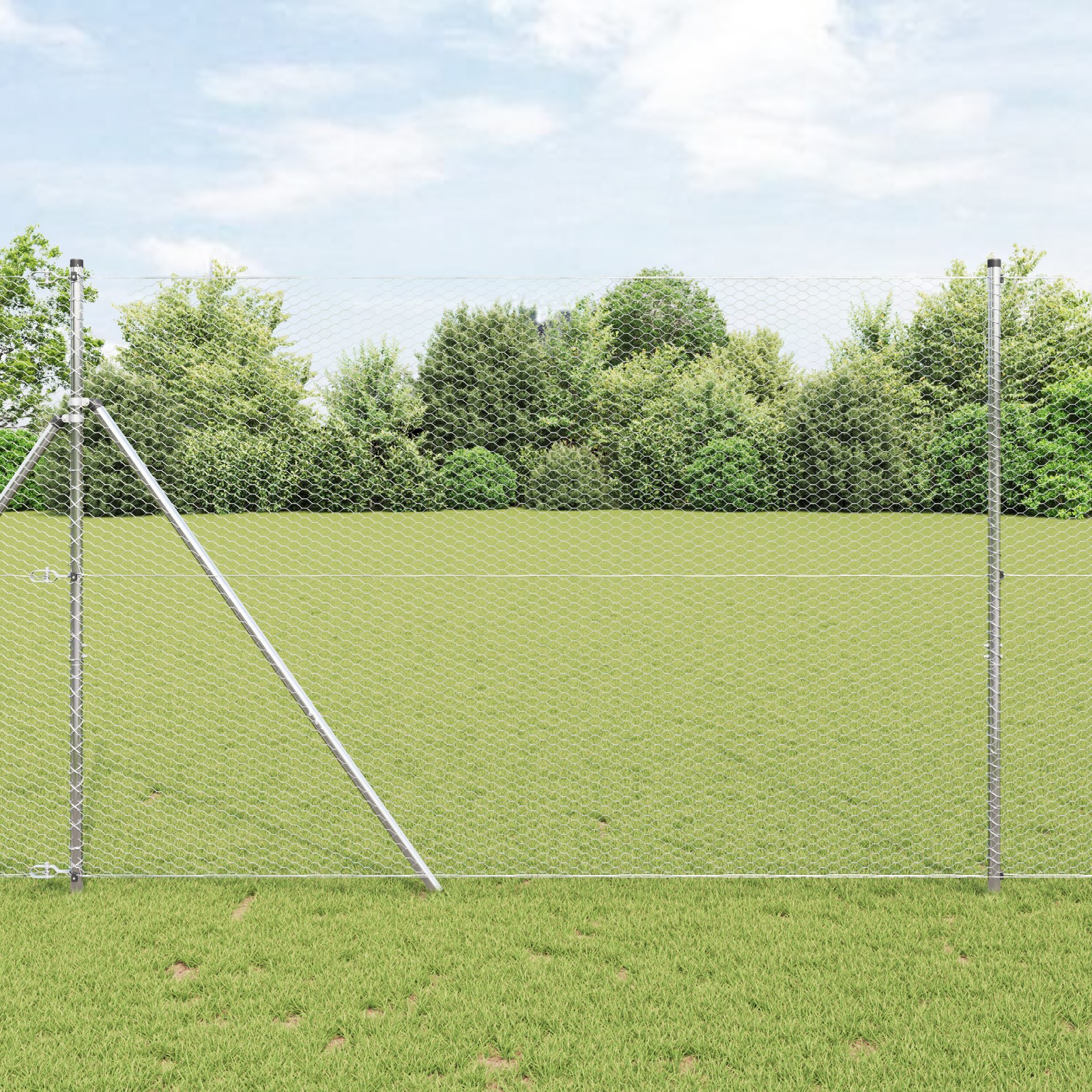 42005657_1.jpg vidaXL Hexagonálny plot Strieborná 1,6 x 10 m Pozinkovaná oceľ – Obrázok 1