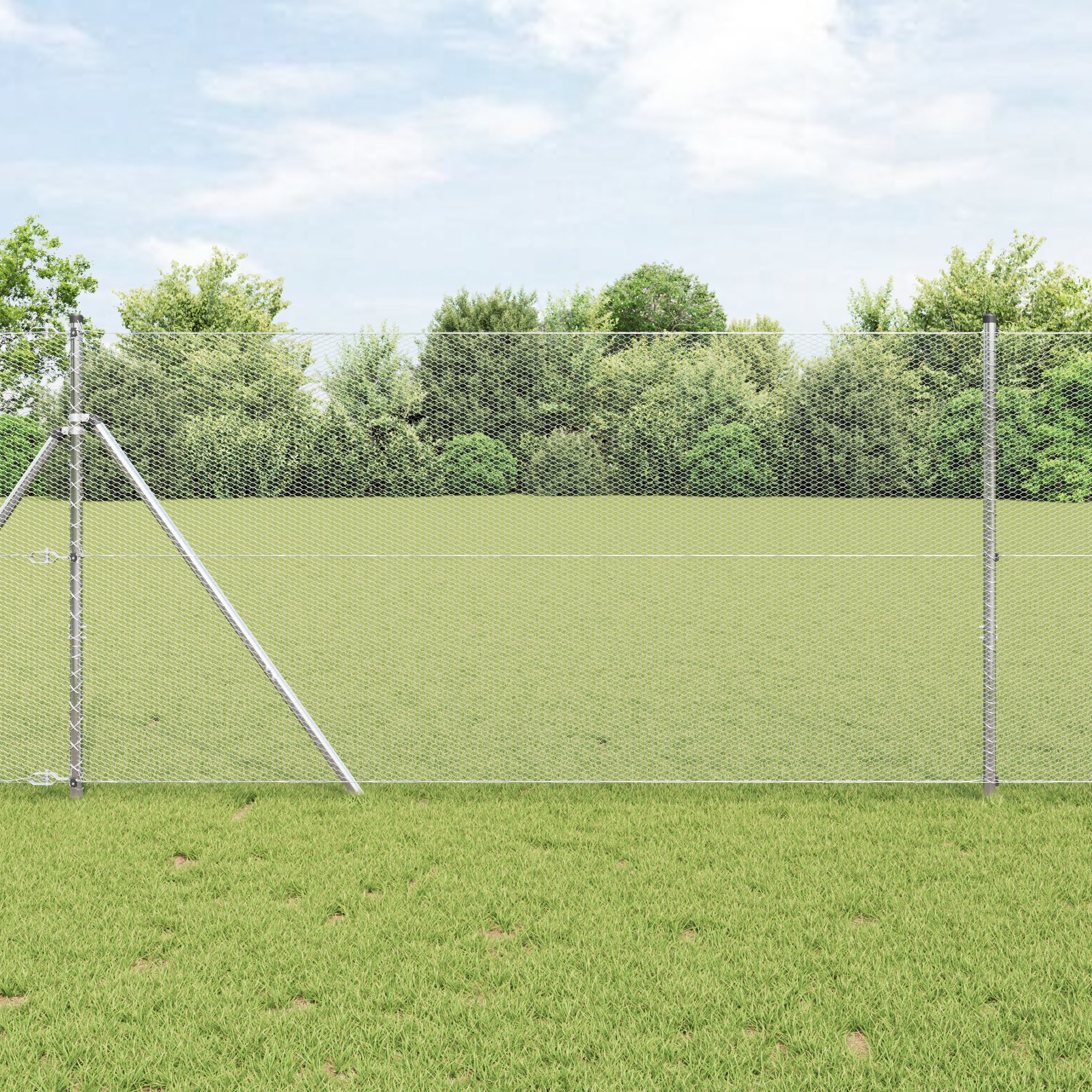 42005721_1.jpg vidaXL Hexagonálny plot Strieborná 1,2 x 50 m Pozinkovaná oceľ – Obrázok 1