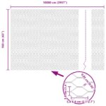 vidaXL Hexagónový plot 1.6x100 m z pozinkovanej ocele – Obrázok 8