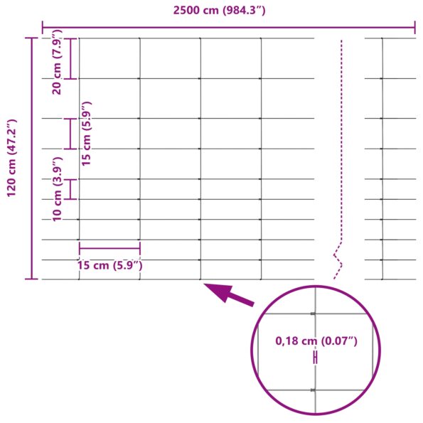 42005810_8.jpg vidaXL Políčkový plot 1,2x25 m Pozinkovaná oceľ – Obrázok 8