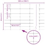 vidaXL Poľný plot 0.8x50 m Pozinkovaná oceľ – Obrázok 8
