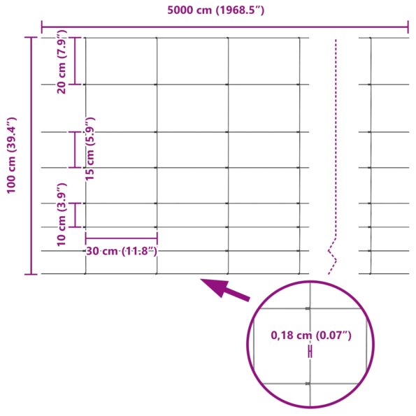 vidaXL Poľný Plot 1x50 m Pozinkovaná Oceľ – Obrázok 8