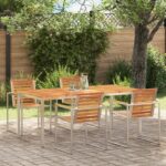 vidaXL Vonkajší jedálenský stôl 180x90x75 cm z akáciového dreva.