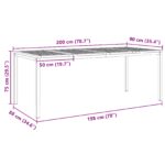 vidaXL Vonkajší jedálenský stôl 200x90x74,5 cm z masívneho akáciového dreva – Obrázok 10