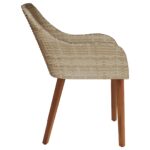 vidaXL Záhradné stoličky s vankúšmi 2 kusy Béžový Poly Ratan – Obrázok 6