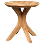 vidaXL Záhradný bočný stôl Ø40x41 cm z pevného dreva teak – Obrázok 2