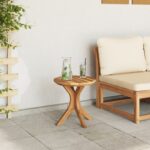 vidaXL Záhradný bočný stôl Ø40x41 cm z pevného dreva teak – Obrázok 4